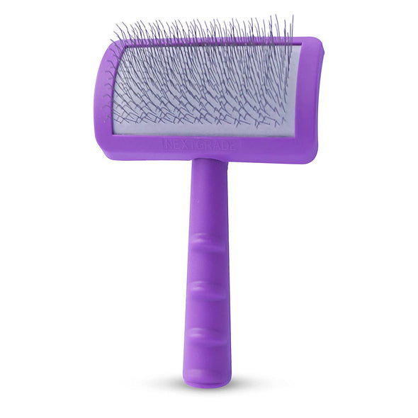 Pet Grooming Slicker Brush for Dogs and Cats by NEXTGRADE - Recommended by Professional Pet Groomers - Universal Long Firm Stainless Steel Pins - Ideal for Dematting, Detangling & Deshedding