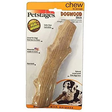 Dogwood Durable Real Wood Dog Chew Toy for Large Dogs, Safe and Durable Chew Toy by Petstages, Large (2 Pack)