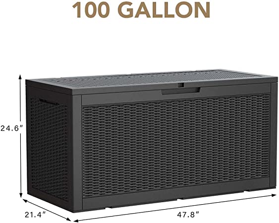 Devoko 100 Gallon Waterproof Large Resin Deck Box Indoor Outdoor Locka –  nextgradeproducts