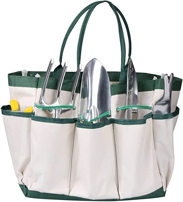 Garden Tools Set,Gardening Tools for Woman Man Gardening Kit 11 Pieces,Gardening Tools for Gardening Gifts,Heavy Duty Aluminum Hand Tool,Handle Gardening Planting Tool Set with Apron,Storage Tote Bag