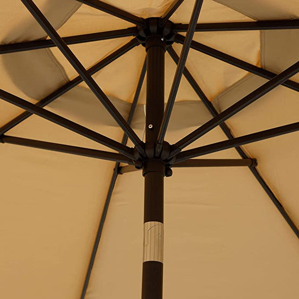 Blissun 9' Outdoor Market Patio Umbrella with Push Button Tilt and Crank, 8 Ribs