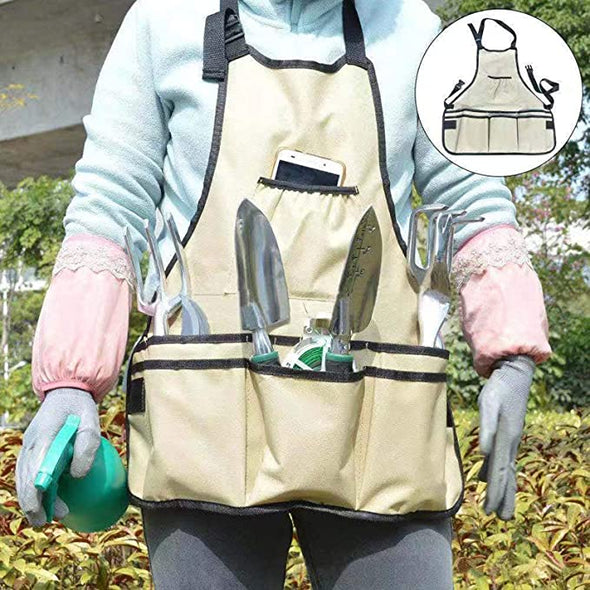 Garden Tools Set,Gardening Tools for Woman Man Gardening Kit 11 Pieces,Gardening Tools for Gardening Gifts,Heavy Duty Aluminum Hand Tool,Handle Gardening Planting Tool Set with Apron,Storage Tote Bag