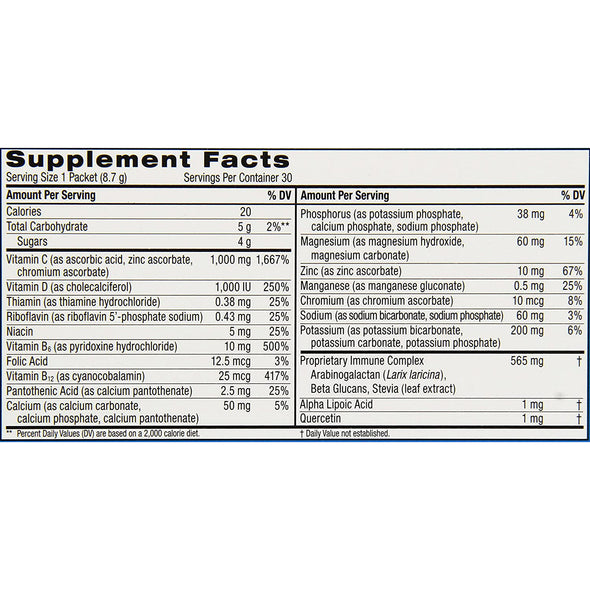 Emergen-C Immune + Citrus 30 Count, 0.31 Oz each, Net WT 9.3 Oz.