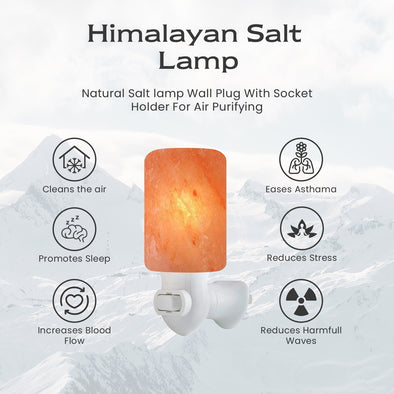 Himalayan Crystal Night light Natural Salt lamp Wall Plug With Socket Holder For Air Purifying
