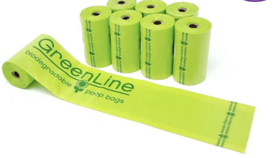 GREENLINE BIODEGRADABLE POOP BAGS 8 ROLLS