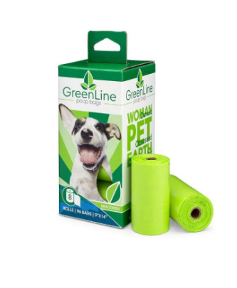 GREENLINE BIODEGRADABLE POOP BAGS 8 ROLLS